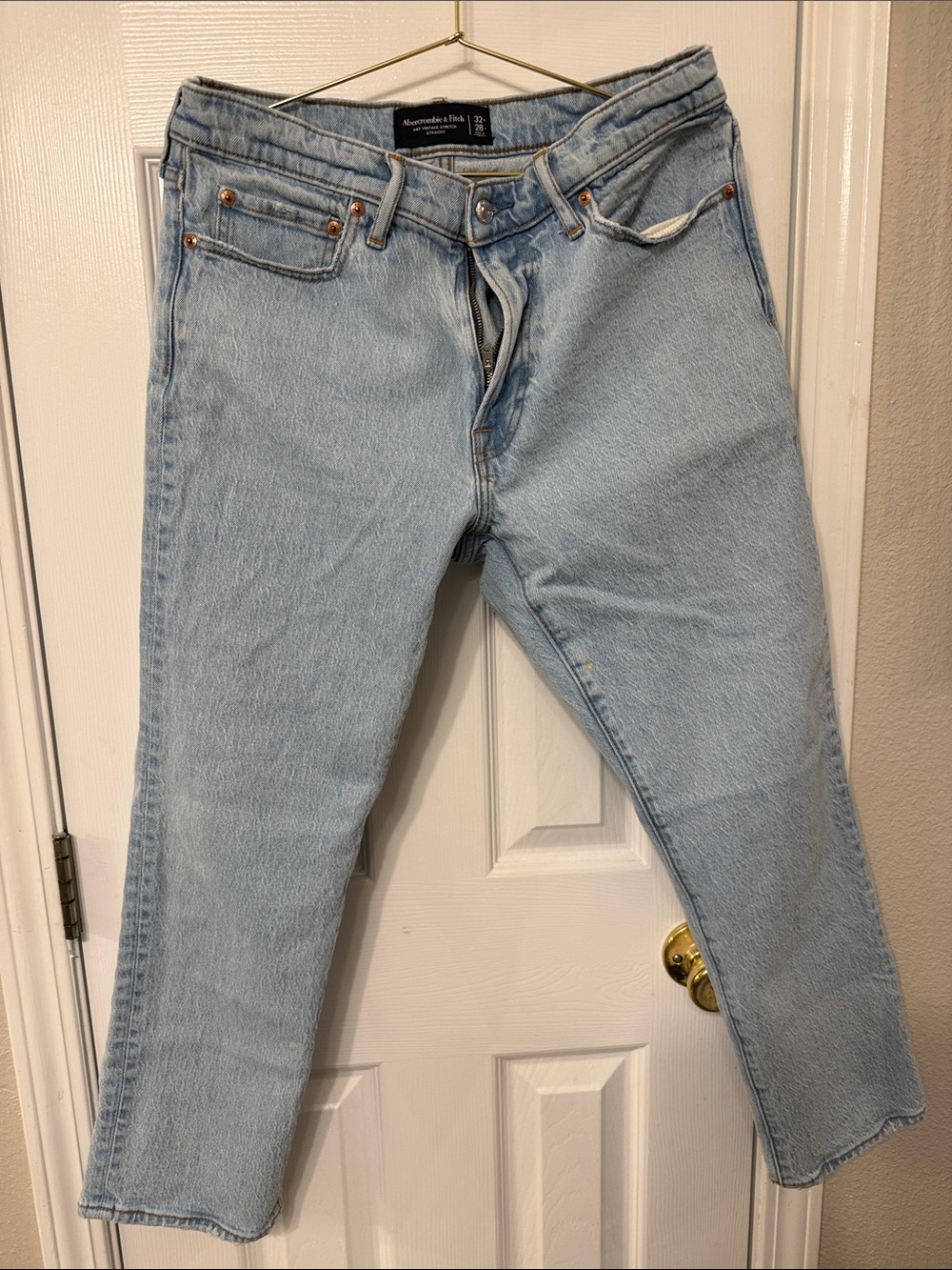 Abercrombie & Fitch Light Blue Straight-Leg Jeans